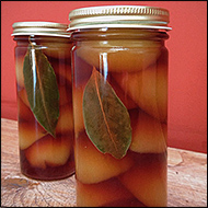 Seckel Pears in Cassis Syrup