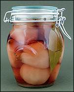 Seckel Pears in Cassis Syrup
