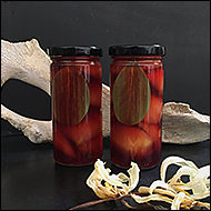 Seckel Pears in Cassis Syrup